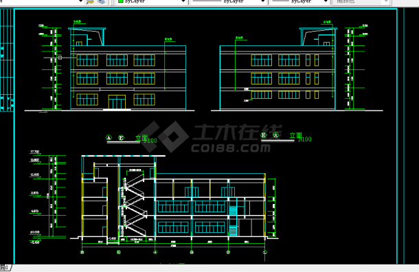 食堂建筑施工全套CAD设计方案详图-图二