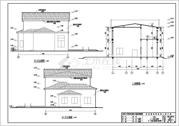 某城镇单层砖混结构火车站建筑设计施工图-图二