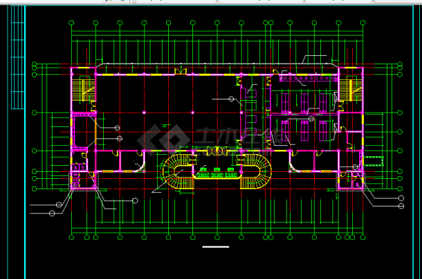 多层食堂建筑施工全套CAD设计图纸-图二
