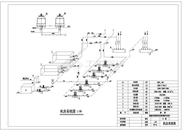 承德市某招待所空调用制冷站设计图-图一