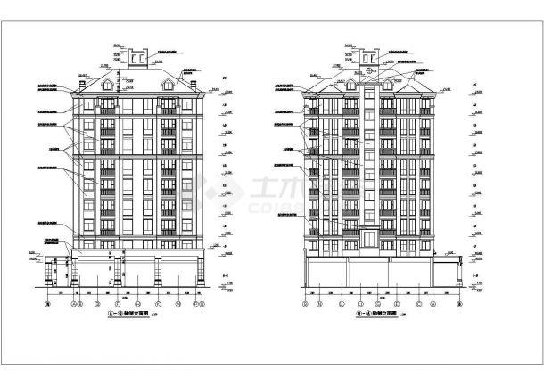 某地区8层剪力墙结构住宅楼建筑设计方案图-图二