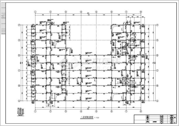 湖北某地多层框架钢筋混凝土结构图纸-图一