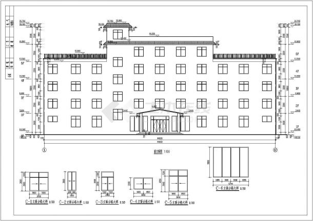 某公司五层砖混办公楼整套建筑结构施工图-图二