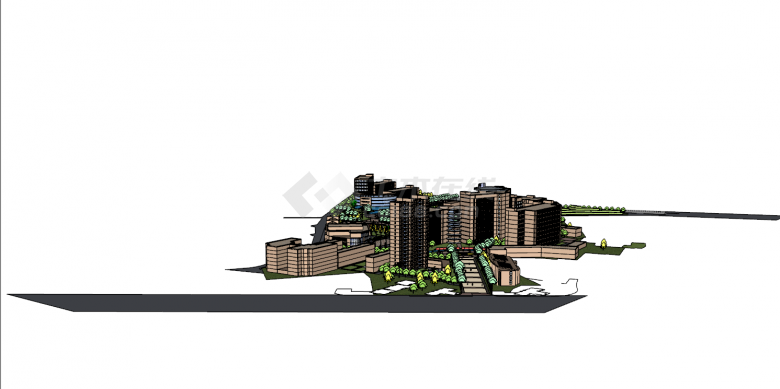 工业风医院建筑设计su模型-图二