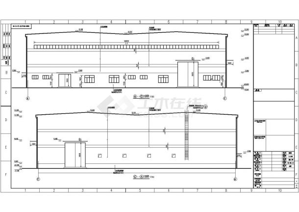 某工厂单层轻钢结构厂房建筑设计施工图-图二