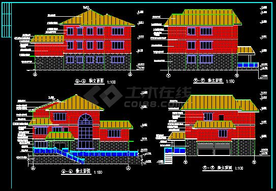 白云苑别墅建筑CAD设计全套情况图-图二