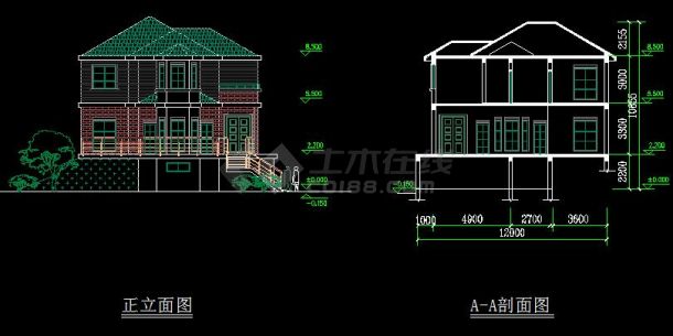 小小别墅建筑设计方案图纸（共4张）-图二