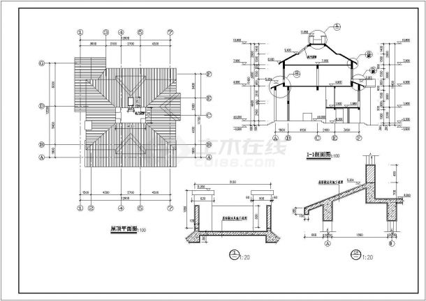 某地二层砖混结构独立别墅建筑施工图-图二