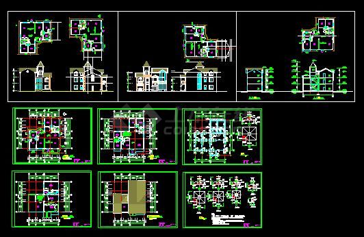 某市区一套别墅建筑设计施工图（共9张）-图一