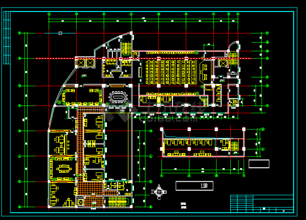 电信大楼建筑施工CAD设计图纸方案-图二
