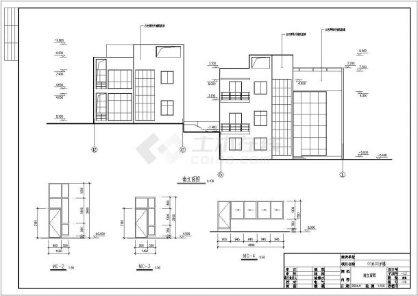 溧阳市某3层框架结构两栋别墅建筑施工图-图二