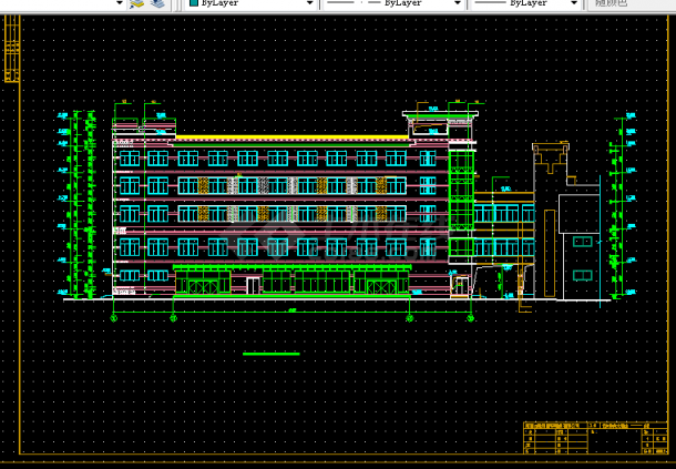 办公综合楼全套建筑施工CAD设计图纸-图二