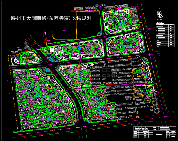 某市城市区域改造规划的全套cad平面施工图纸-图一