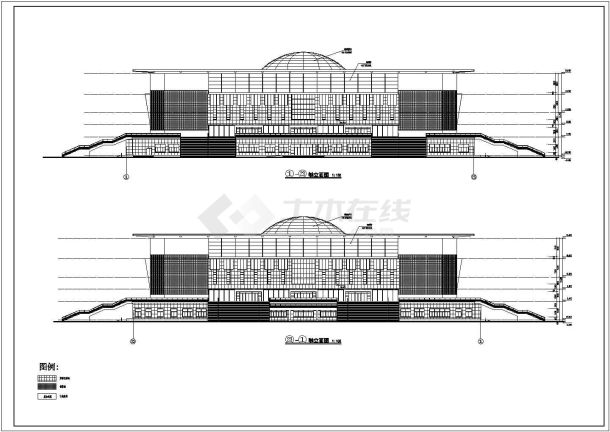 某城市框架结构体育馆建筑设计施工图-图一