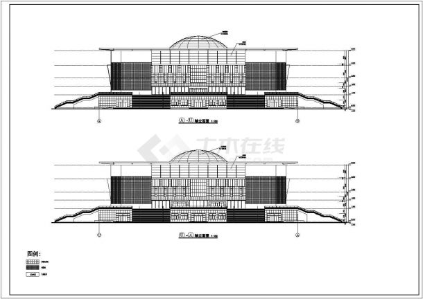 某城市框架结构体育馆建筑设计施工图-图二