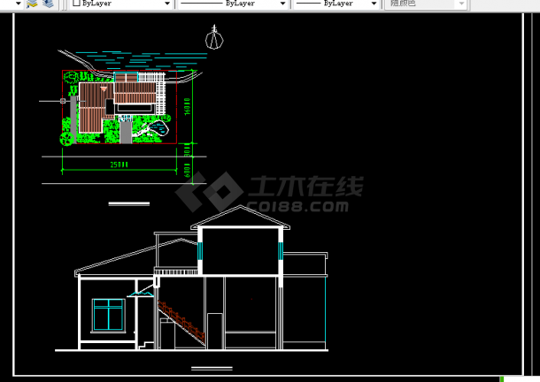 咖啡厅建筑施工CAD设计图纸方案-图二