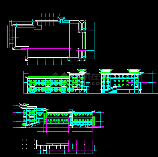[天山]某茶城大楼外立面装饰CAD 施工图-图二