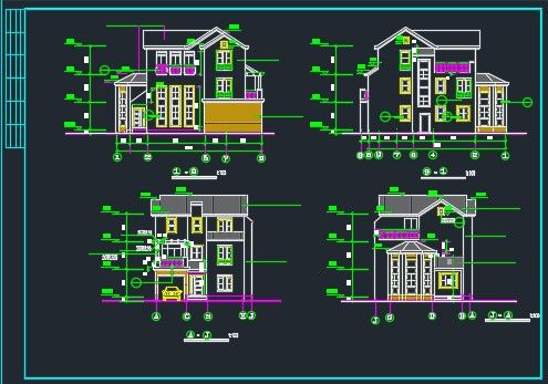 超豪华别墅建筑设计施工CAD详情图-图二