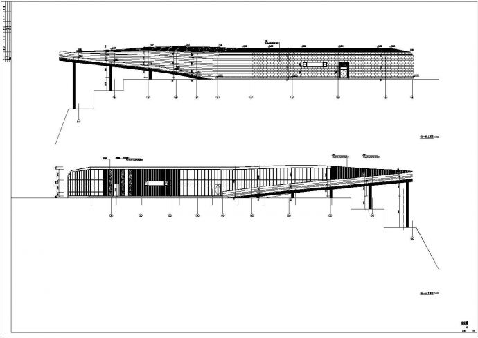 某景区一层钢结构入口大门建筑设计施工图纸_图1