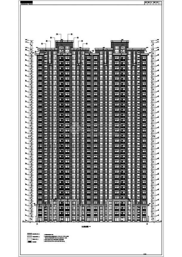 某地33层剪力墙结构住宅楼建筑设计施工图-图一