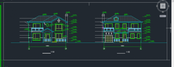 南京亚东花园城小别墅建筑设计CAD施工图-图二