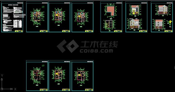 合肥某地三层砖混结构独栋别墅建筑设计方案四cad施工图-图一