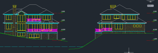 某地区坡地独栋1号别墅建筑设计CAD施工方案图-图二