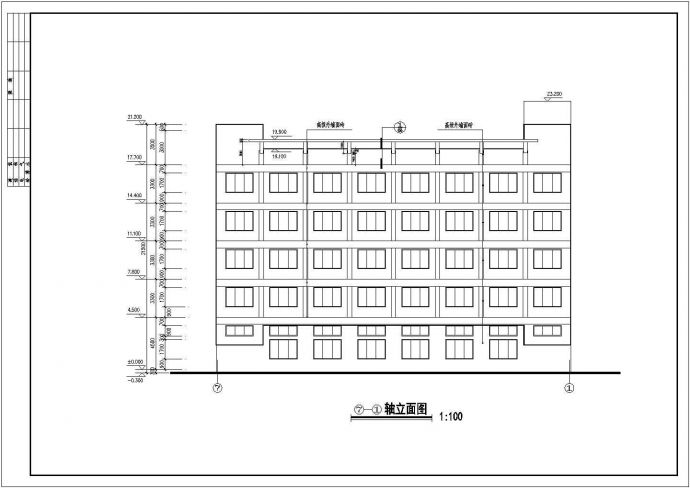 某学校五层学生宿舍楼建筑设计方案图_图1