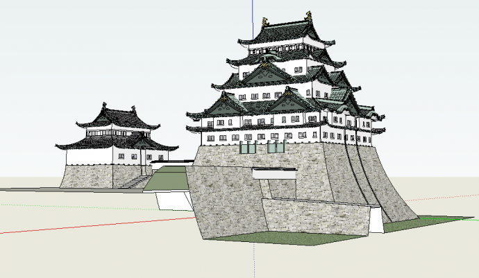 中式古风古建筑阁楼su模型_图1