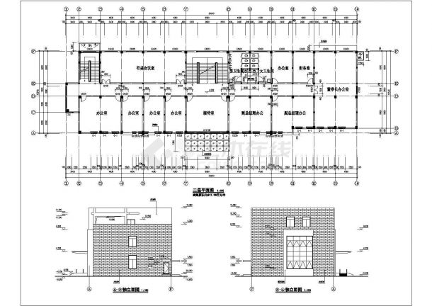 某地三层综合办公楼建筑设计方案图-图二