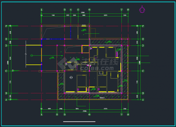 某高档住宅室内装修CAD施工平面图-图二