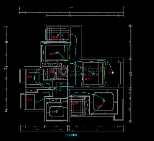 整套齐全家装室内设计施工CAD图-图二