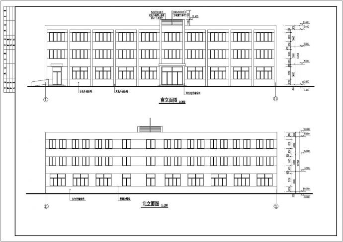某工厂三层框架结构宿舍楼建筑设计方案图纸_图1
