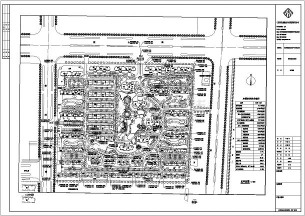 某大型综合住宅小区建筑设计总平面规划方案图-图一