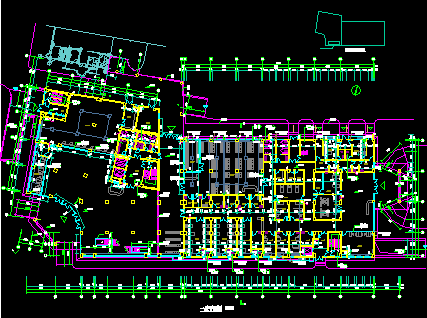 [河南]某市人民医院门诊医技楼工程建筑CAD设计平面图-图一