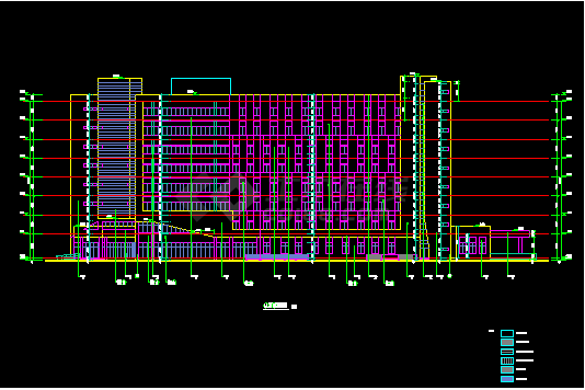 某市人民医院门诊医技楼工程建筑CAD设计图纸-图二