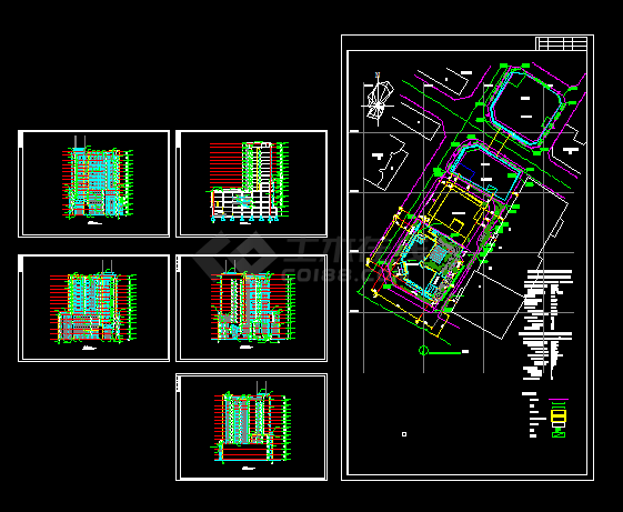某商务广场规划施工设计全套CAD图纸-图一