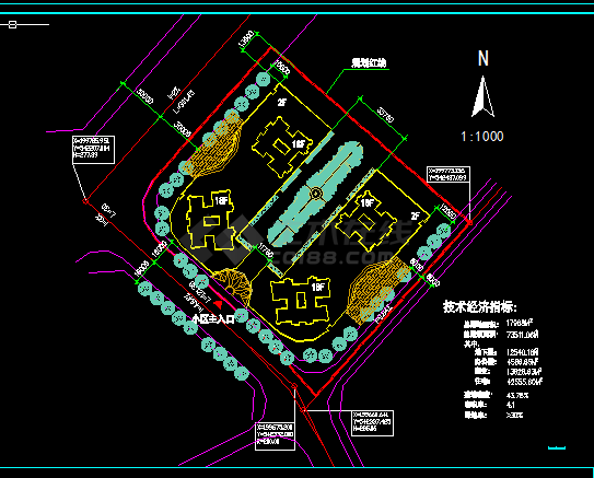 十八层电梯商住楼设计施工全套CAD图纸-图二