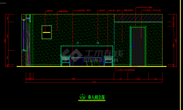 酒店样板房装修设计方案CAD全套平面图-图二