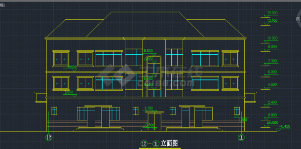 某地区新丰2号三层别墅建筑设计CAD施工图-图二