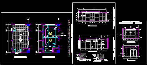 某病房大楼标准层电梯间的cad设计图_图1