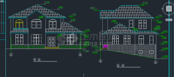 某地区山区小别墅全套建筑设计CAD施工图-图二
