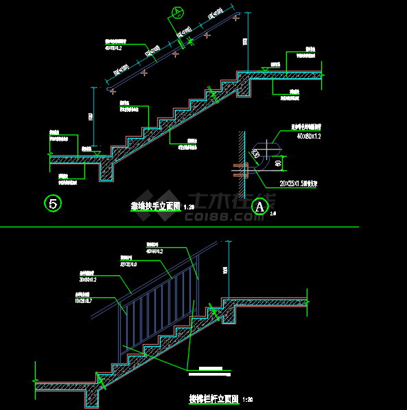 非常实用的窗护栏及楼梯栏杆CAD详细图纸-图二