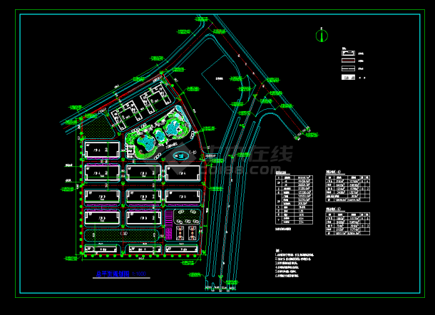 某大型工业园某厂区规划设计cad图-图一