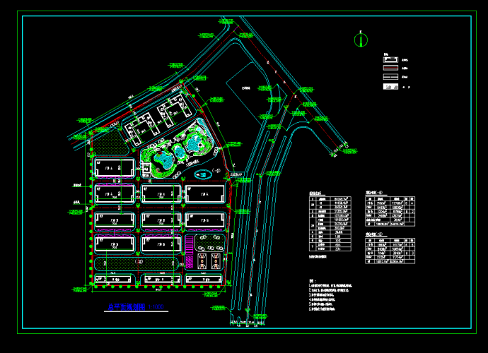 某大型工业园某厂区规划设计cad图_图1