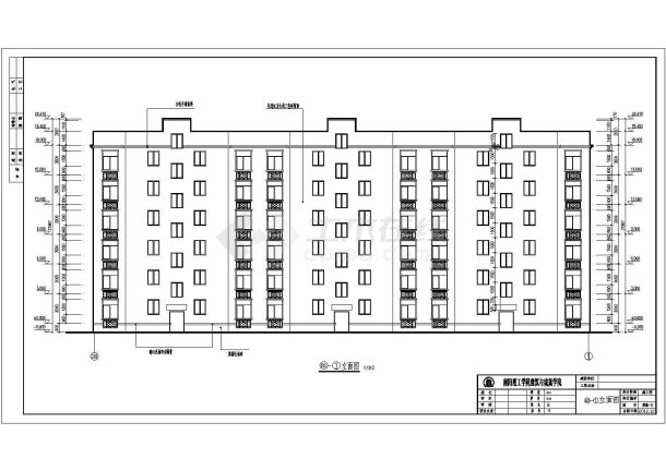 地上六层砖混结构住宅楼建筑设计施工图毕业设计-图二