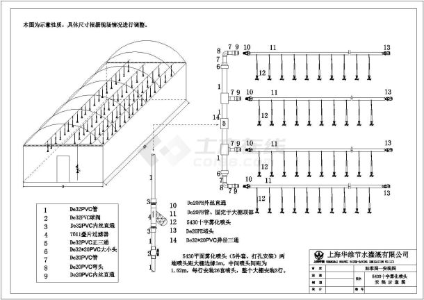 农业大棚灌溉设计施工图（主要是示意图纸）-图二