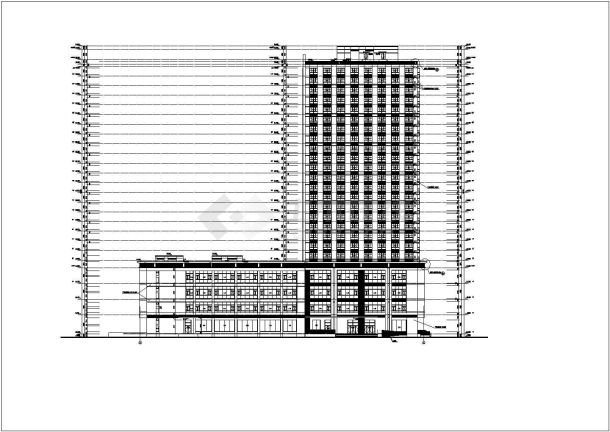 上海某24层商业办公楼建筑设计方案图-图二