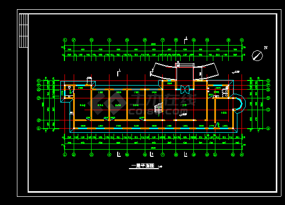 某地工厂两层办公楼建筑图（共7张）-图二