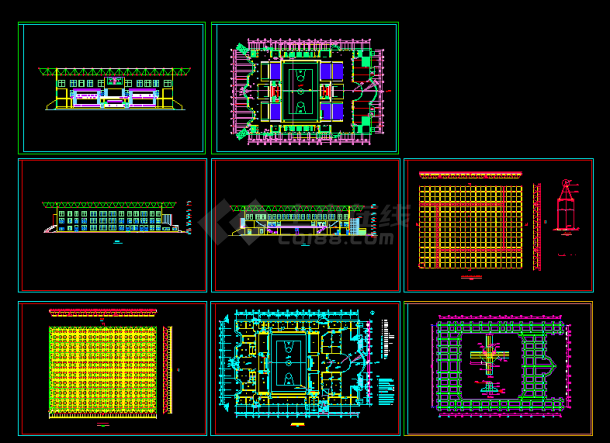 某体育馆建筑结构CAD图纸（标注详细）-图一